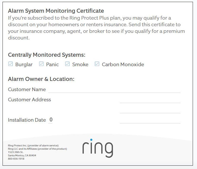 ring certificate